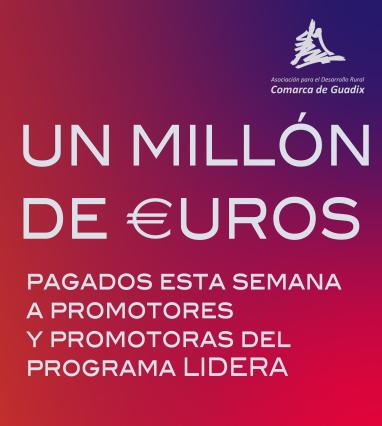 El GDR de Guadix paga 1.000.000 € a los promotores y promotoras de proyectos del programa LIDERA